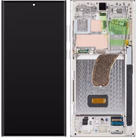 Ekranas Samsung S918 S23 Ultra 5G su lietimui jautriu stikliuku ir rėmeliu Cream originalus (service pack)