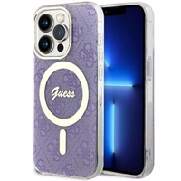 Guess GUHMP14LH4STU iPhone 14 Pro 6.1" violetinis dėklas 4G MagSafe
