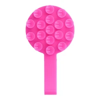 Silikoninis prisiurbiantis telefono laikiklis magnetinis su žiedu MSH9 rožinis