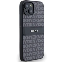 DKNY Odinis mono juosta ir metalinis logotipas dėklas telefonui iPhone 15 Plus / 14 Plus - juodas