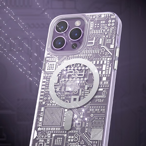 Kingxbar PQY Geek Series magnetinis dėklas telefonui iPhone 14 Plus MagSafe sidabrinis