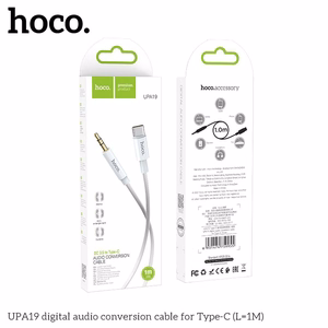 Audio adapteris Hoco (UPA19) iš USB-C į 3,5mm 1m sidabrinis