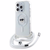 Karl Lagerfeld Crossbody IML Karl Head Magnetinis dėklas telefonui iPhone 16 Pro Max - skaidrus