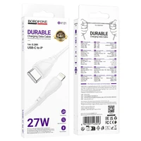 Borofone Kabelis BX121 Energy - Type C į Lightning - PD 27W 1 metras baltas