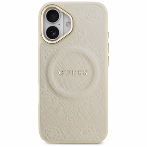 GUESS dėklas telefonui IPHONE 17, suderinamas su MagSafe GUHMP17SPSAMSECE (PU su bijūno karštu antspaudu) smėlinis