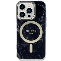 Guess GUHMP14XPCUMAK iPhone 14 Pro Max 6.7" juodas kietas dėklas Marble Magnetinis
