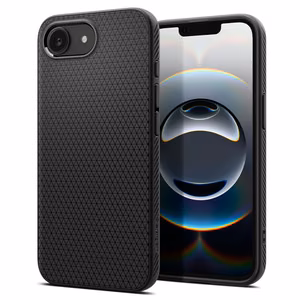 Чехол Spigen Liquid Air для iPhone 16e / 17e - матовый чёрный