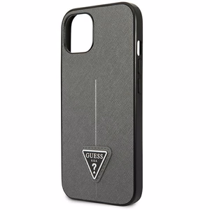 Guess GUHCP14SPSATLG iPhone 14 6.1 "sidabrinis kietas dėklas SaffianoTriangle Logo