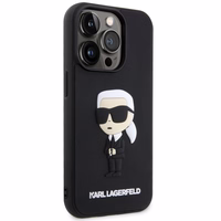 KARL LAGERFELD KLHCP14X3DRKINK IPHONE 14 PRO MAX 6.7 "JUODAS/JUODAS HARDCASE RUBBER IKONIK 3D