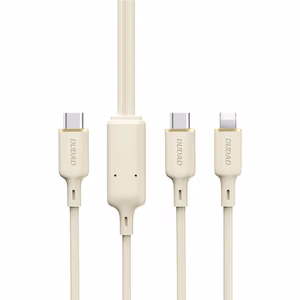 Dudao L7SF кабель 2 в 1 USB-C - USB-C Lightning 100W 1.2м - бежевый