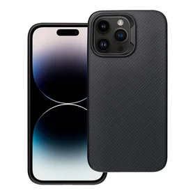 Carbon Elite Magnetinis dėklas telefonui suderinamas su MagSafe IPHONE 14 PRO MAX juodas