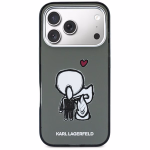 Karl Lagerfeld Karl & Choupette Back MagSafe Dėklas for iPhone 17 Pro - juodas