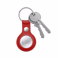 Crong Leather dėklas with raktų pakabukas – apsauginis leather dėklas with key ring Apple AirTag 1/2 (raudonas)