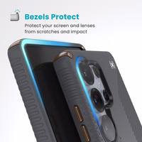 Speck Presidio2 Grip Magnet - Samsung Galaxy S25 Ultra MagSafe dėklas (Charcoal Grey/Cool Bronze/baltas)