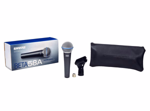 Shure BETA 58A – laidinis dinaminis vokalinis mikrofonas, tamsiai pilkas