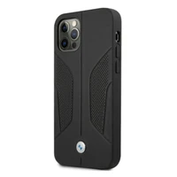 BMW Odinis perforuotais šonais dėklas iPhone 12 / iPhone 12 Pro - juodas