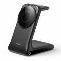 Belaidis įkroviklis Joyroom "JR-W15 3in1" juodas 15W (skirtas iPhone / Apple Watch / Airpods)