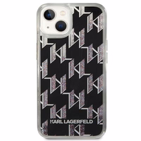 Karl Lagerfeld KLHCP14SLMNMK iPhone 14 6.1 "kietasis dėklas juodas / juodas skystas blizgutis Monogram