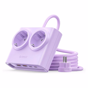 Orico PDC25 25W 6in1 maitinimo blokas 2x AC + 2x USB-A + 2x USB-C - violetinis