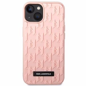 Karl Lagerfeld 3D Monogram dėklas telefonui iPhone 14 Plus - rožinis