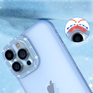 Kingxbar Sparkle Series dėklas telefonui iPhone 13 Pro Max su kristalais galinis dangtelis mėlynos spalvos