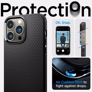 Spigen Liquid Air dėklas iPhone 14 Pro – matinis juodas