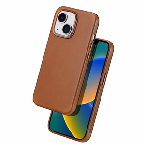 Dux Ducis Naples dėklas iPhone 14 Plus magnetinis odinis dėklas MagSafe rudas