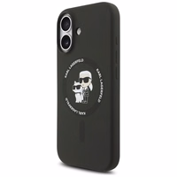 Karl Lagerfeld Silikoninis Karl&Choupette Ring MagSafe dėklas telefonui iPhone 17 - juodas