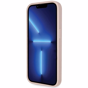 Guess GUHCP14LP4TDSCPP dėklas iPhone 14 Pro - rožinis kryžminis 4G metalinis logotipas