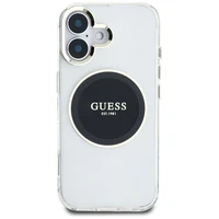 Guess IML Metal Colored Circle Classic Logo Magnetinis dėklas telefonui iPhone 16 - juodas