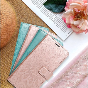 MEZZO knyginis dėklas telefonui SAMSUNG S20 FE / S20 FE 5G mandala rožinis auksas