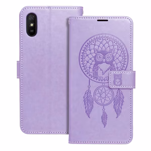 MEZZO knyginis dėklas telefonui XIAOMI Redmi 9AT / Redmi 9A sapnų gaudyklė violetinė
