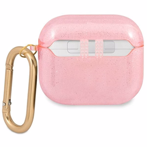 Guess GUA3UCG4GP AirPods 3 dėklas rožinė/rožinė Blizgučių kolekcija