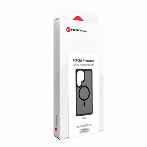 Case for Samsung S26 ULTRA Forcell F-Protect Smoke Hybrid Premium compatible with MagSafe black