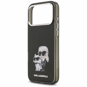 Karl Lagerfeld IML Aquarelle Karl & Choupette & Logo Magnetinis dėklas telefonui iPhone 17 Pro Max - juodas