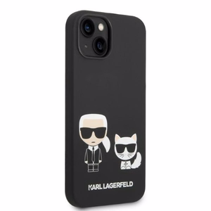 Karl Lagerfeld KLHMP14MSSKCK iPhone 14 Plus 6.7 "kietasis dėklas juodas / juodas skystas silikoninis Karl & Choupette MagSafe
