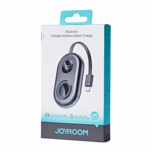 Išorinė baterija Joyroom JR-W09 juoda 2500mAh (belaidis įkrovimas) + integruotas Type-C laidas