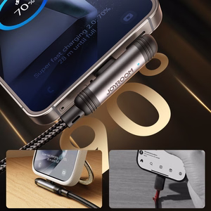 Joyroom S-A56 EnjoyX serijos 90° USB-A - USB-C 3A kabelis 1.2m - juodas