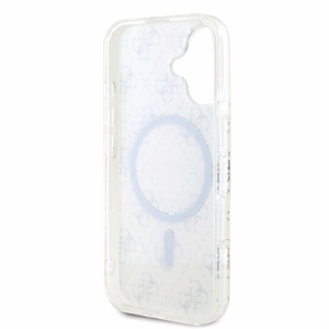 Guess IML 4G Fonas Magnetinis dėklas telefonui iPhone 16 Plus - baltas