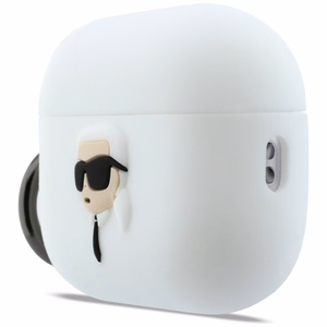Karl Lagerfeld Silicone Karl Head 3D dėklas AirPods Pro 3 baltas