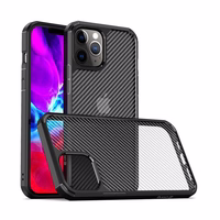 Crong Hybrid Carbon - iPhone 12 Pro Max dėklas (juodas)