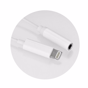 Adapteris AUX Lightning (vyriškas) į Jack 3,5 mm (moteriškas) baltas