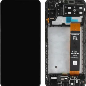 Ekranas Samsung A137 A13 2022 su lietimui jautriu stikliuku su rėmeliu juodas ORG