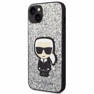 Dėklas telefonui Karl Lagerfeld KLHCP14MGFKPG iPhone 14 Plus 6.7\" sidabrinis / sidabrinis Glitter Flakes Ikonik