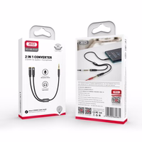 XO cable audio 2in1 NB-R197 3.5mm jack - socket 3.5mm jack / microphone 0,23 m black