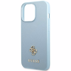 Guess Saffiano 4G Small Metal Logo Case for iPhone 13 Pro / 13 - Blue