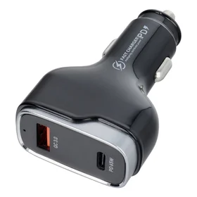 Automobilinis įkroviklis USB A + Type C PD QC3.0 3A 83W CC53-1A1C juodas