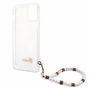 Guess GUHCP12MKPSWH iPhone 12/12 Pro 6.1" Skaidrus kietas dėklas Baltas perlas