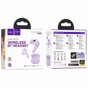 HOCO belaidės ausinės bluetooth TWS EQ23 violetinės