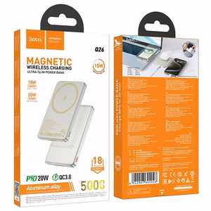 Išorinė baterija suderinama su MagSafe Hoco 5000 mAh QC PD 2A 20W Q26 oranžinė